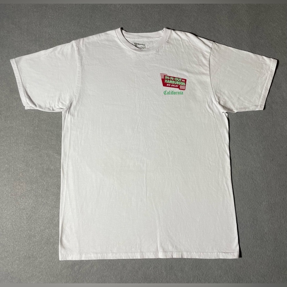 In-N-Out California Men’s T-shirt White Size XL White Retro Short Sleeve